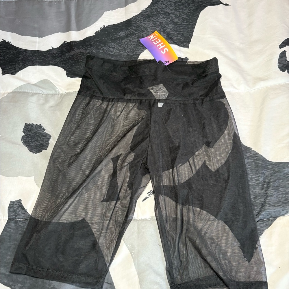 Black Sheer Mesh Shorts
